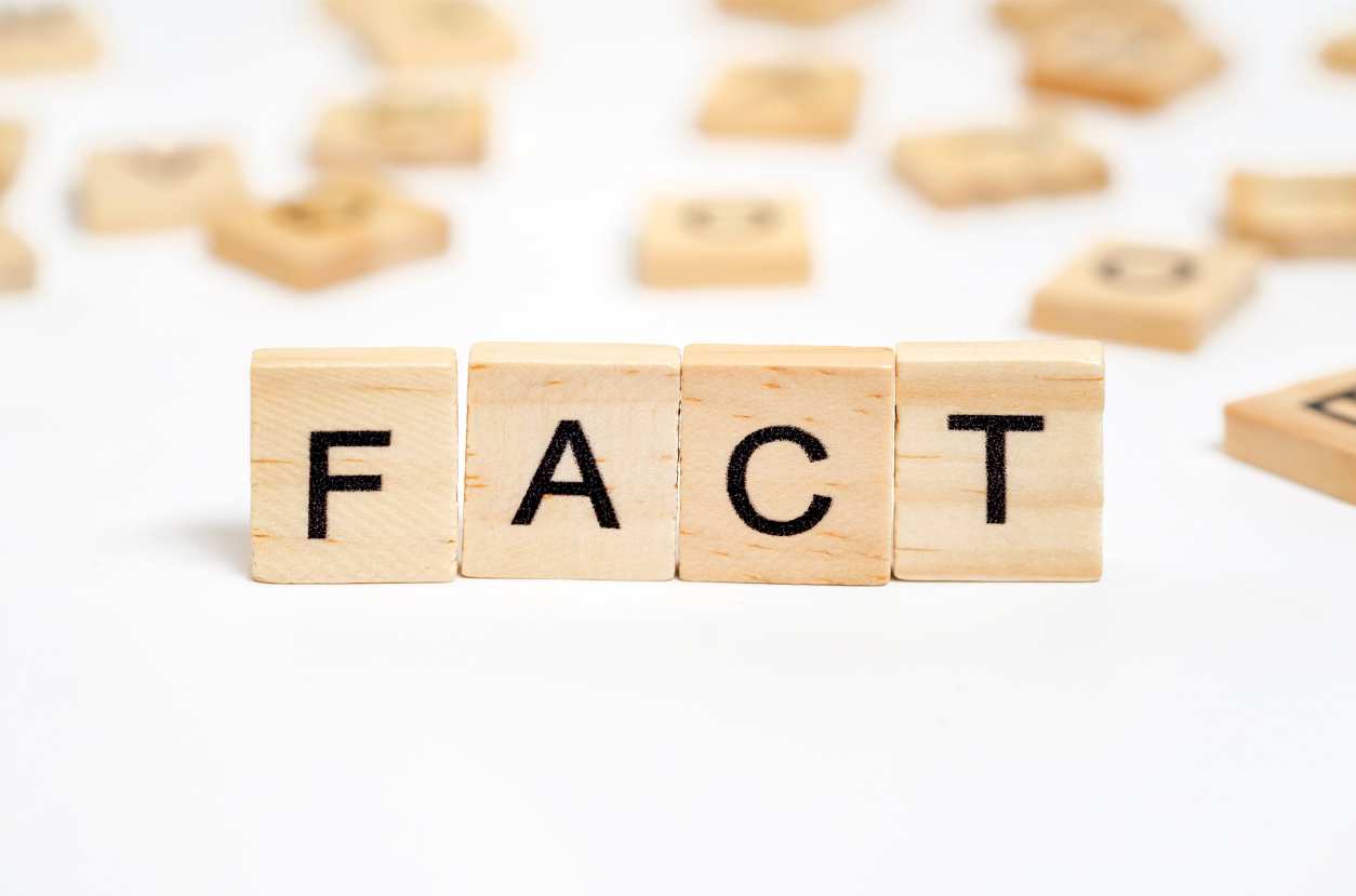 Letter blocks spelling "fact." Confronting Political Polarization in the classroom by teaching facts