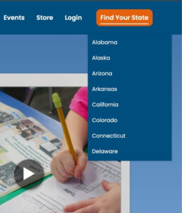 Finding State Samples at studiesweekly.com with the dropdown menu