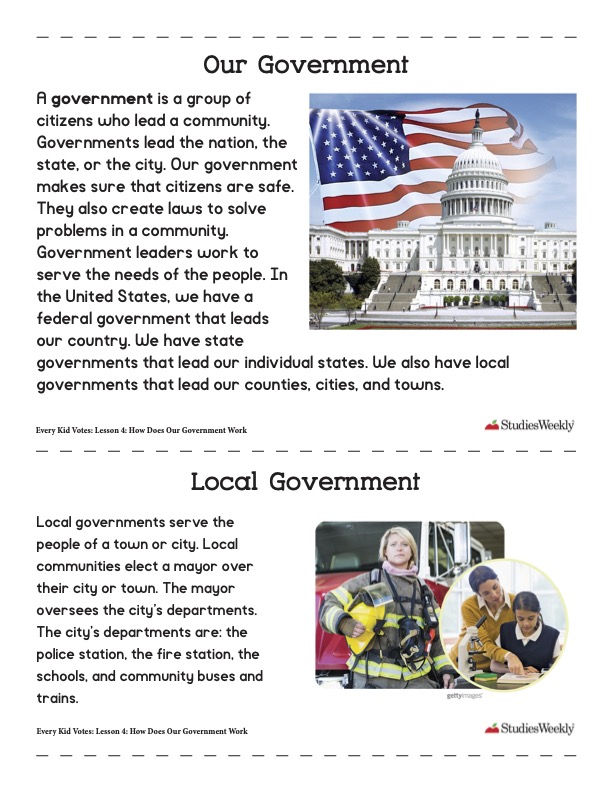 Our Government Studies Weekly Article