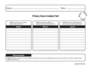 Primary Analysis Graphic Organizer Property Studies Weekly