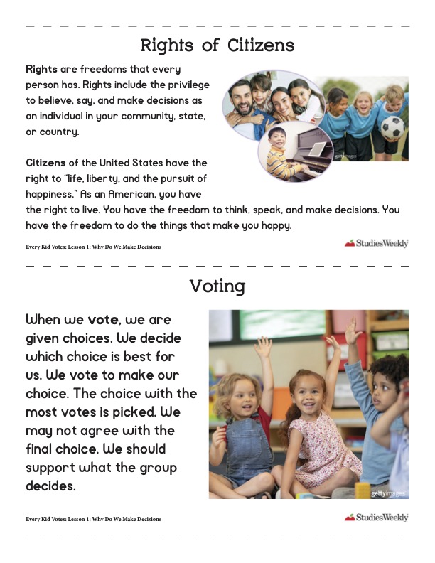 Rights of Citizens graphic organizer