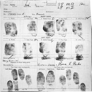 Rosa Parks' fingerprints from her arrest