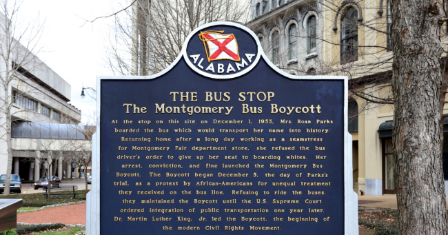 Montgomery Bus Boycott Sign