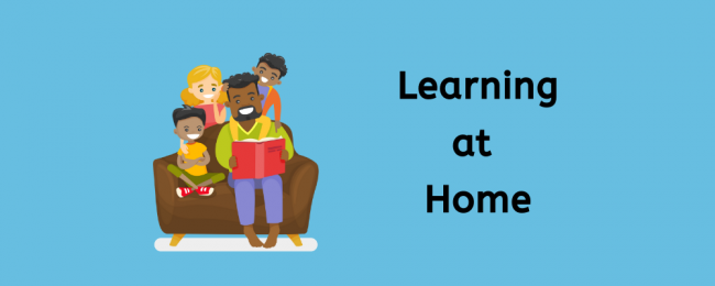 A Parent reads to his children at home