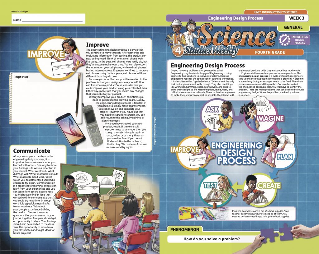 Engineering Design Process lesson from Studies Weekly 4th Grade Science Curriculum