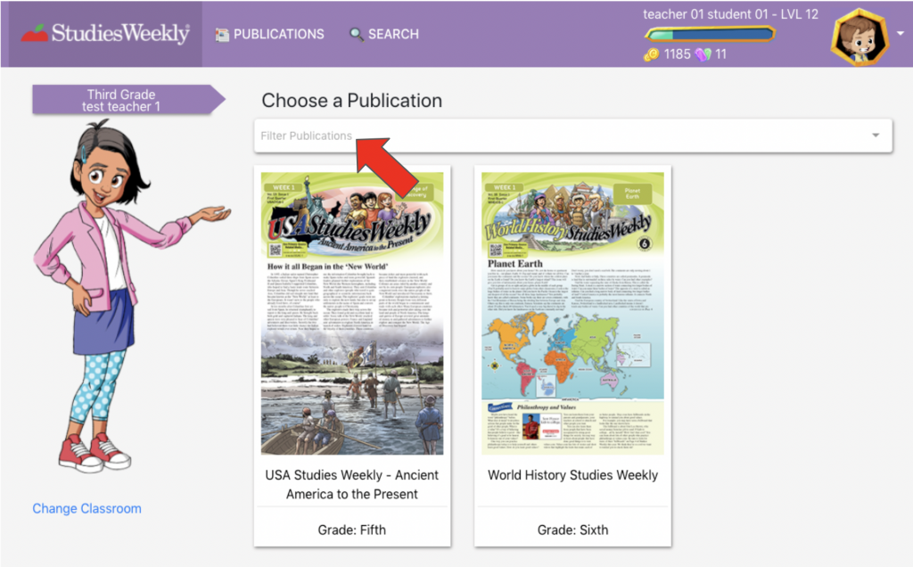 Studies Weekly Online Publications Filter