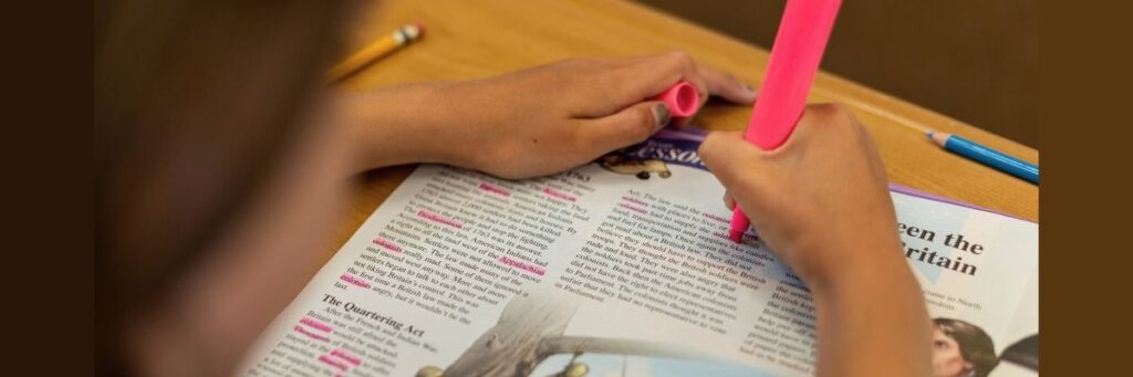 Student highlighting Studies Weekly