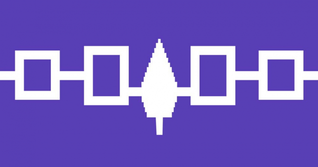 Flag of the Iroquois Confederacy created circa 1980. The pattern on the flag represents the peace created between five warring tribes when they buried their weapons of war under the Great Tree of Peace.
