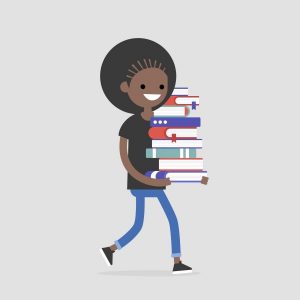 Student caring books