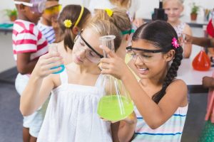 Girls doing science