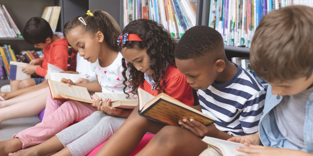 Students reading books