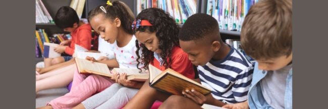 Students reading books