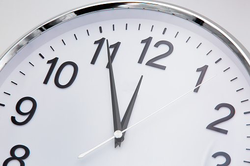 School Clock Showing Recess Time