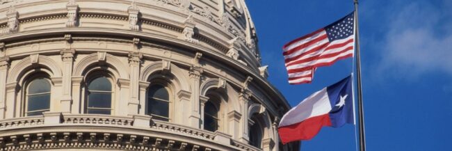 Texas-Capitol-and-Flag-September-2025 Texas-specific content in Texas Studies Weekly Social Studies