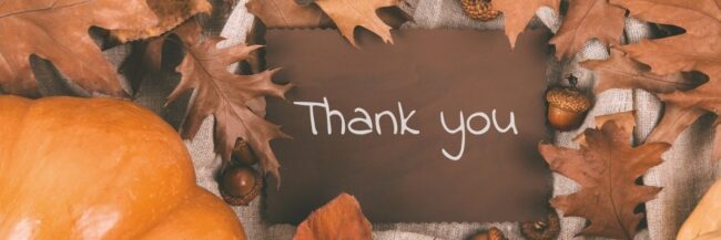 Help Students Learn Gratitude – September 2025 Thank you message in fall leaves