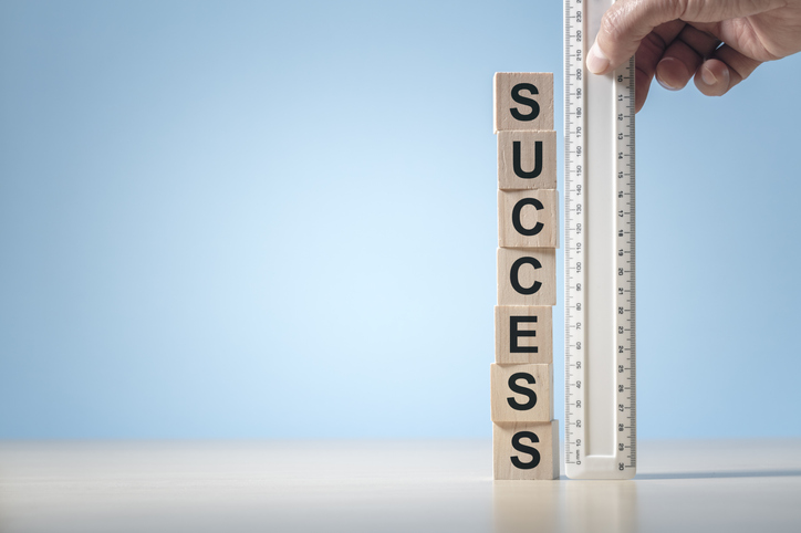 Measuring success background with copy space Measure success criteria