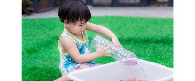 Sensory play with bottle