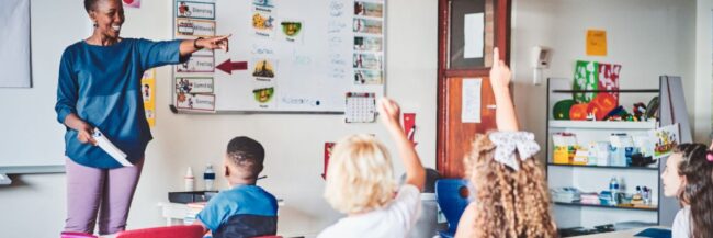 Teacher with classroom of students