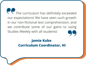The curriculum has definitely exceeded our expectations! We have seen such growth in our non-fictional text comprehension, and we contribute some of our gains to using Studies Weekly with all students!
