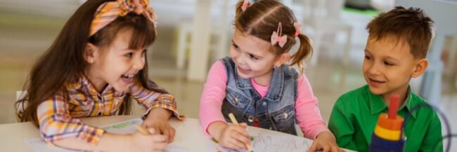 Students practicing bilateral drawing techniques as a part of art therapy
