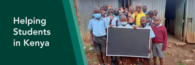 Kenya Students in 2022, holding a new chalkboard