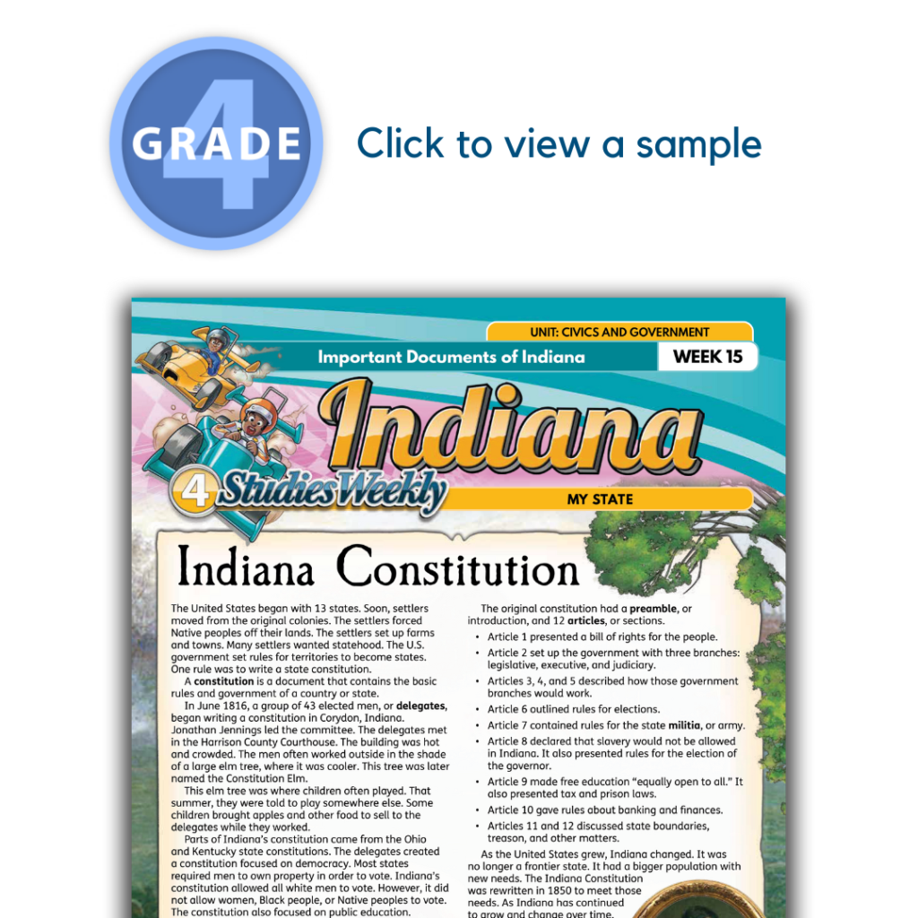 Indiana Social Studies Grade 4