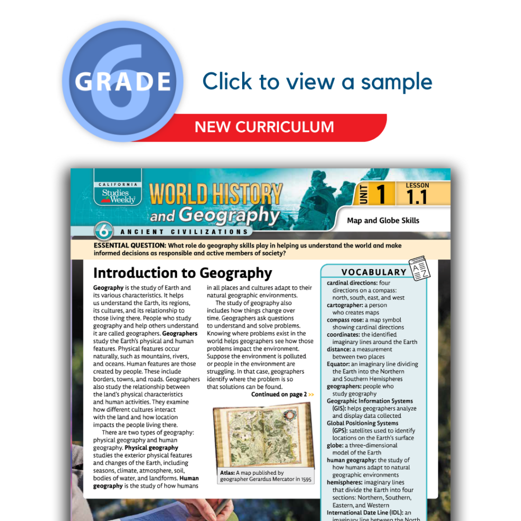 California Social Studies 6th Grade