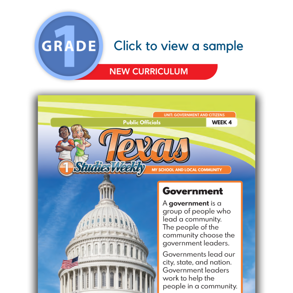 Texas Social Studies 1st Grade