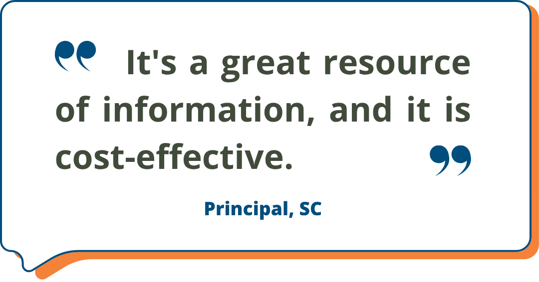 Principal, SC Studies Weekly Testimonial: "It's a great resource of information, and it is cost-effective." - Principal, SC