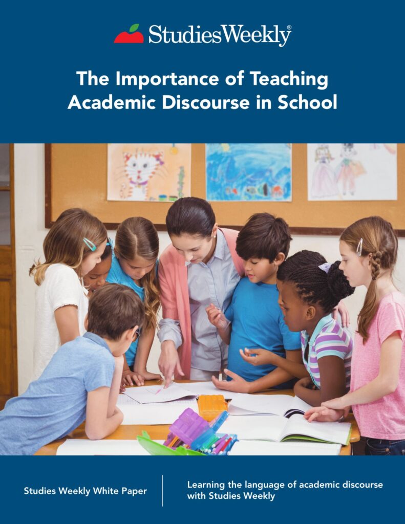 Teacher and students working together on an academic project