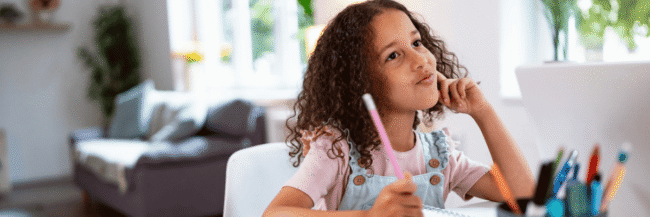 Young student reflecting and thinking