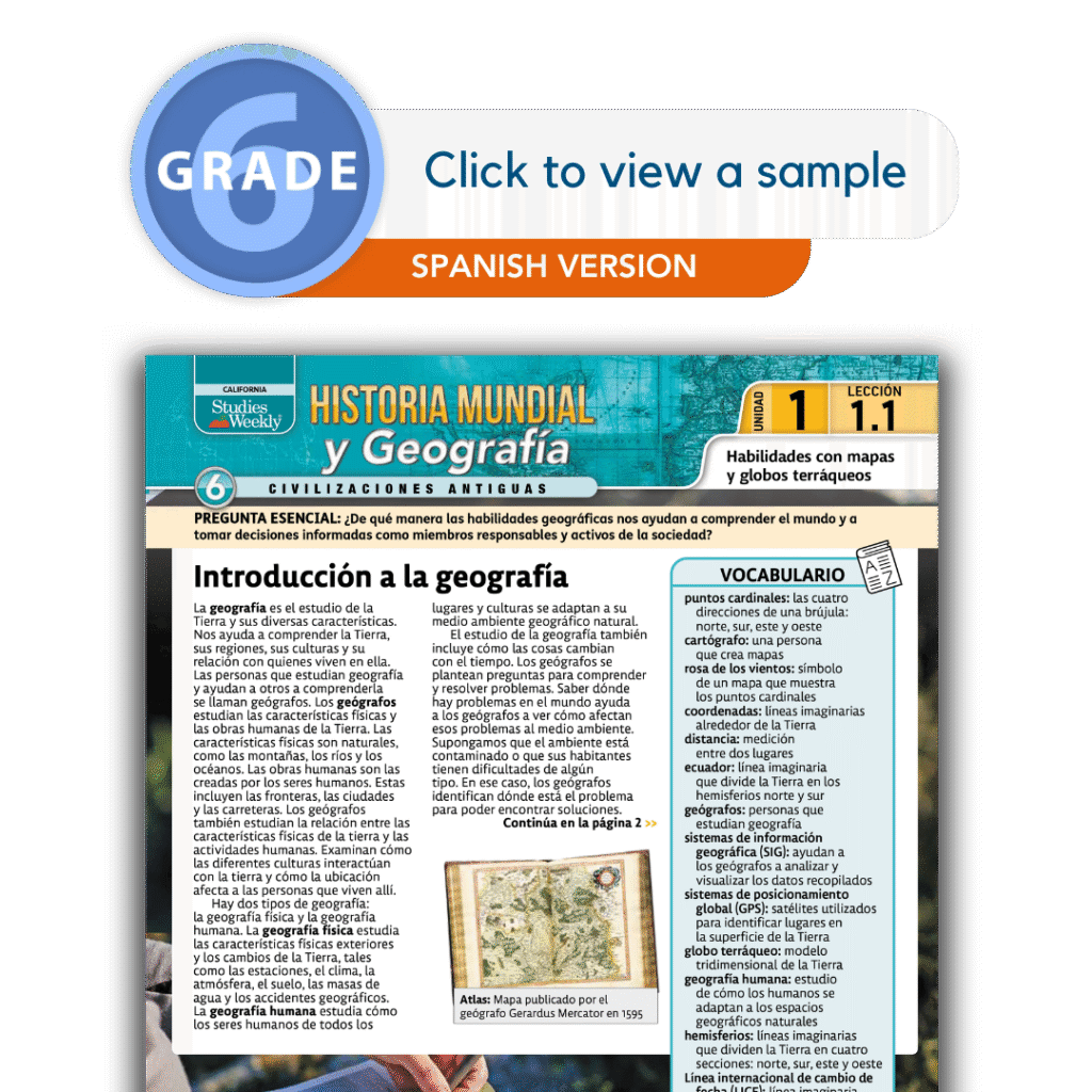 CA 6th Grade Spanish Version CA 6th Grade Spanish Version