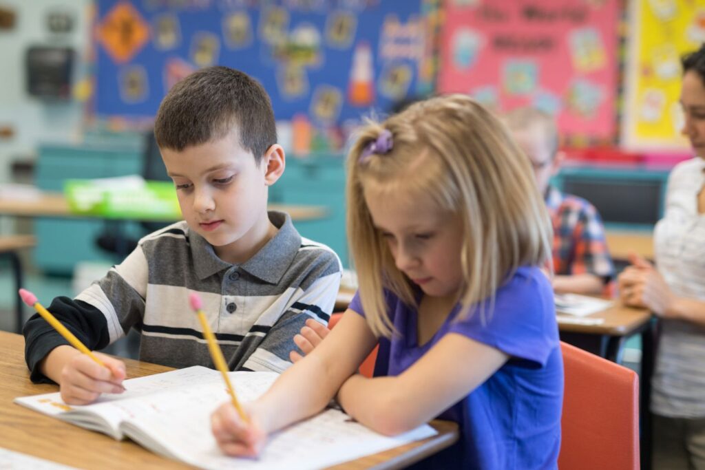 Students writing Students writing poetry