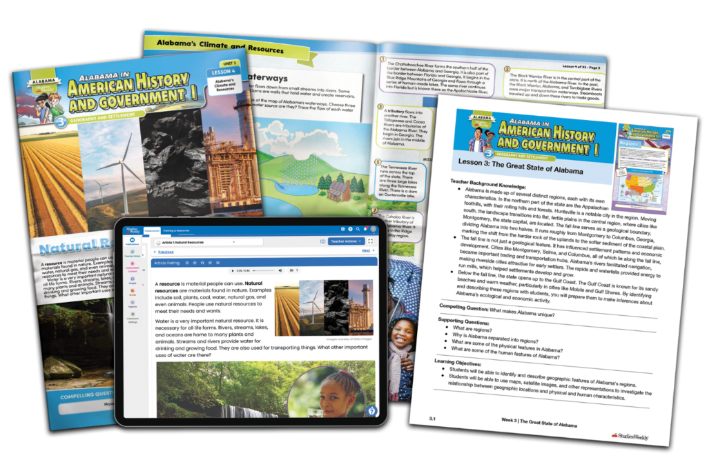 Alabama Studies Weekly Social Studies Spread