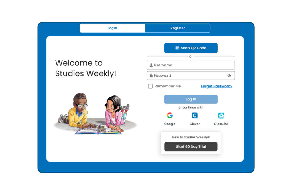 Studies Weekly Online Login Screen SWO login screen