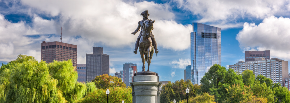 George Washington Monument at Public Garden in Boston, Massachusetts. George Washington monument