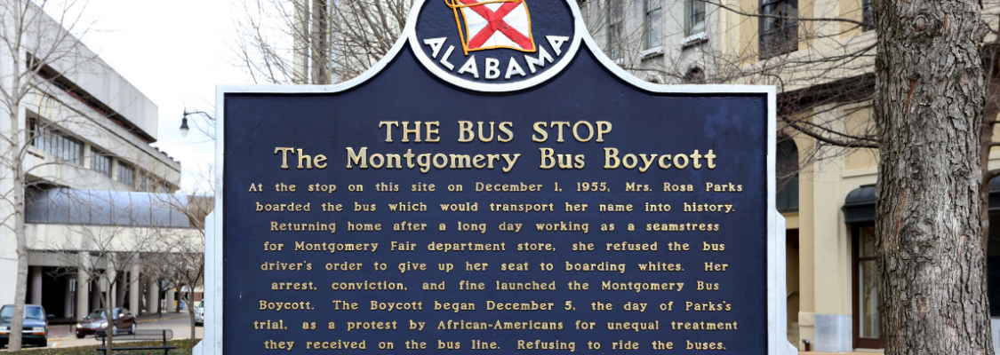 Montgomery Bus Boycott Bus stop Montgomery Bus Boycott Sign